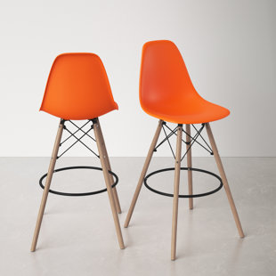 Orange plastic bar online stools